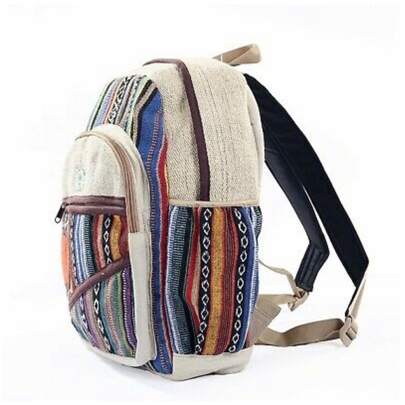 Hemp Backpack Bohemian Style - Picture 2 of 5